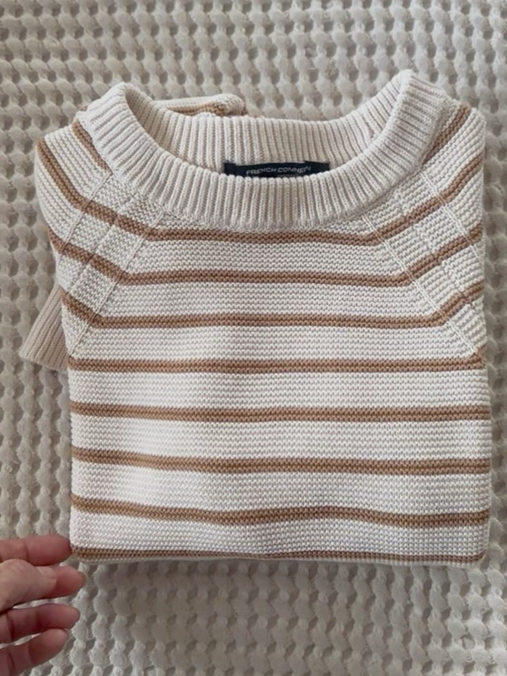 French Connection striped cotton knit sweater - Picture 4 of 9
